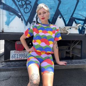 Nooworks rainbow lumps crop top